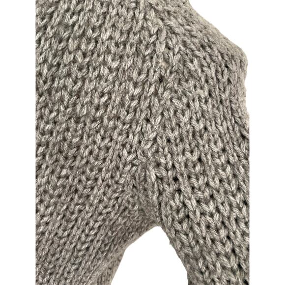 THEORY SWEATER ALPACA BLEND CHUNKY FISHERMAN RIB SPECKLED SZ S GRAY ICONIC - Picture 13 of 16